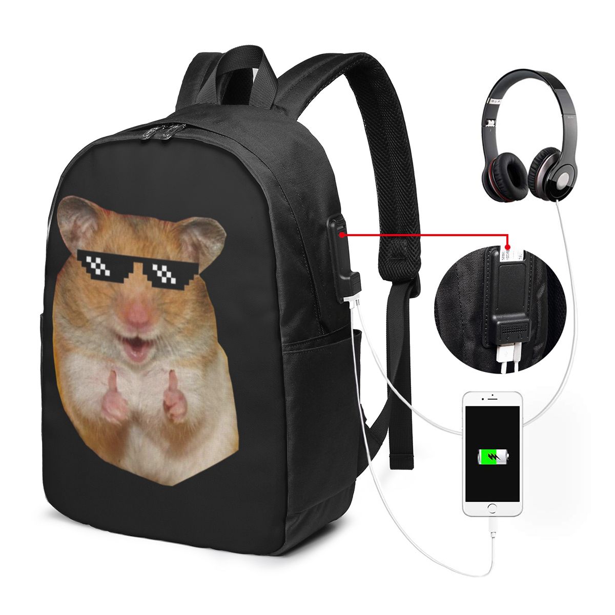 Laptop Bag - 재미있는 햄스터 배낭 여행 노트북 가방