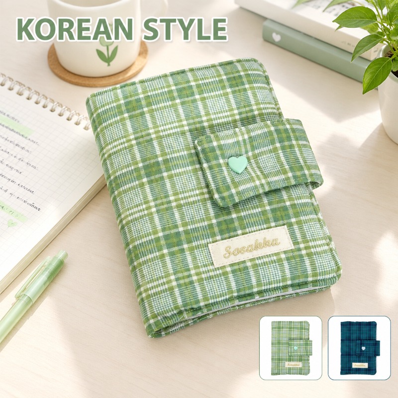 녹색과 흰색 격자무늬가 있는 수제 제본용 천 커버, 한 - Laptop Sleeve 리뷰 및 가격