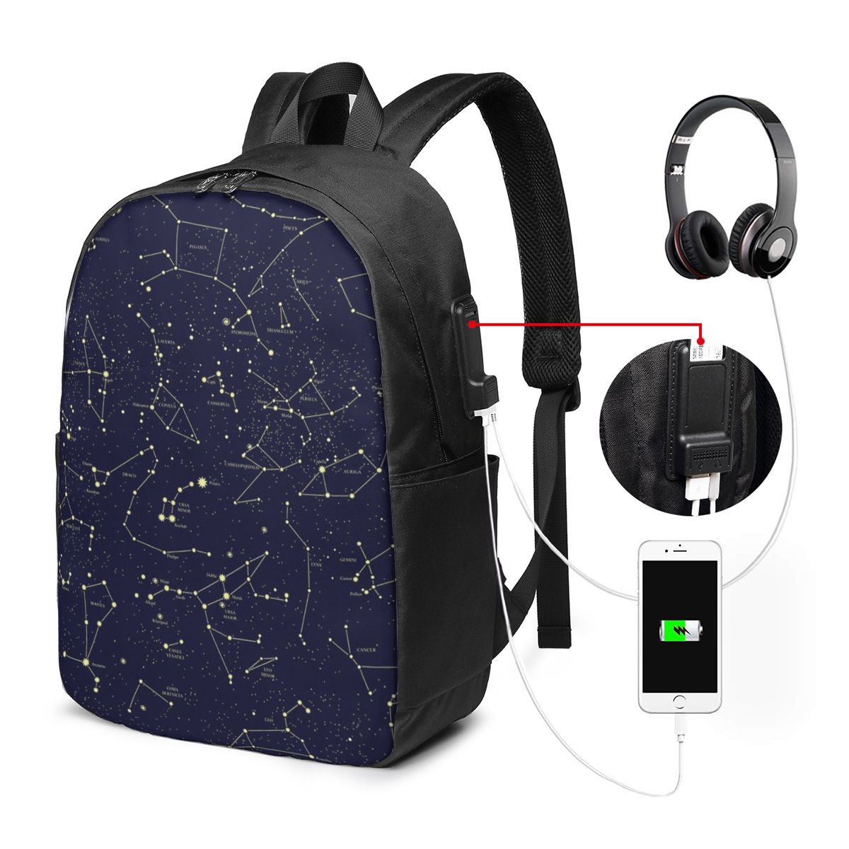 밤하늘 황금 천상의 별 조디악 별자리 배낭 여행 노트북 - Laptop Bag 리뷰 및 가격