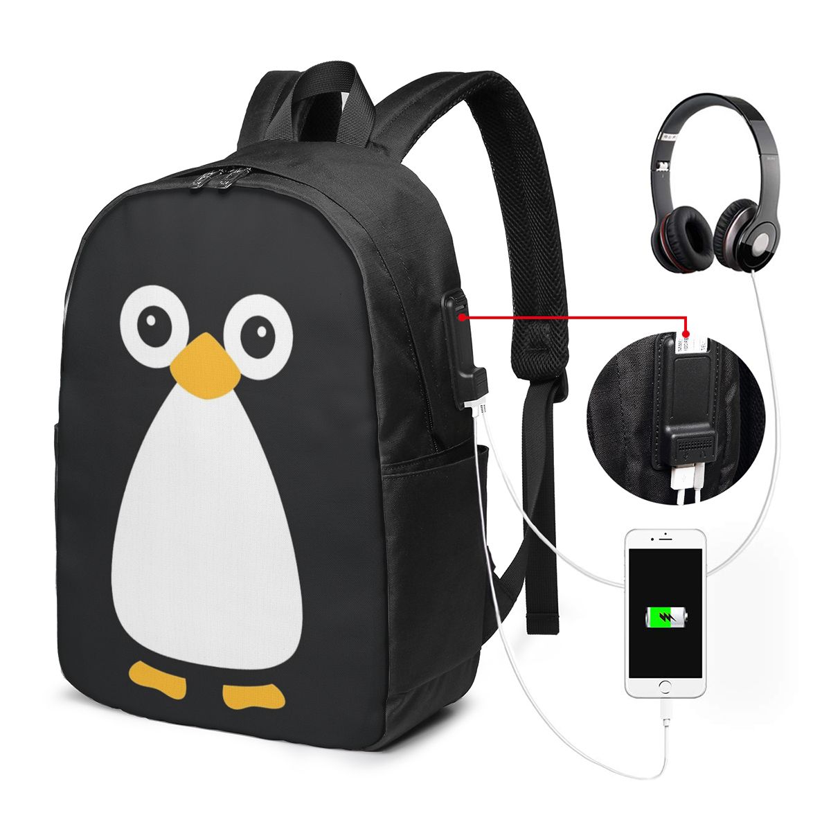 귀여운 벡터 펭귄 배낭 여행 노트북 가방 컴퓨터 대학생 - Laptop Bag 리뷰 및 가격